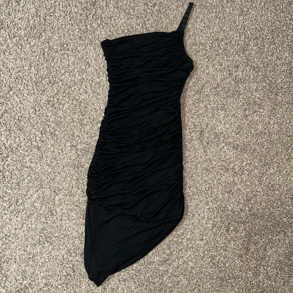Halston Heritage Black Asymmetrical Dress